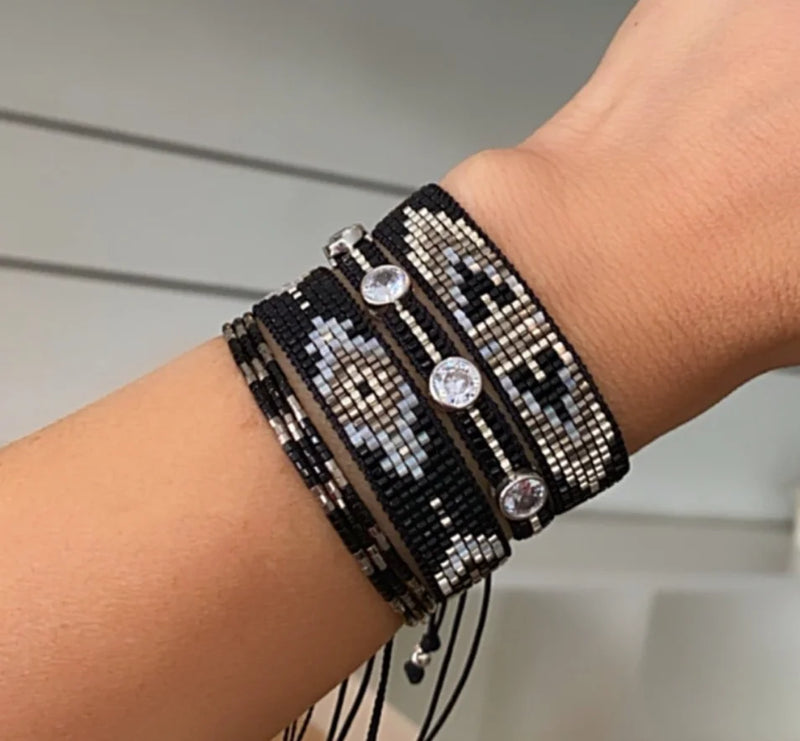 Bead Star Bracelet Set Heart Jewellery Rhinestone Bohemian Rope Tassel