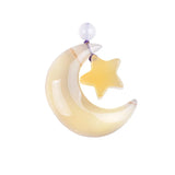 Natural Crystal Star Moon Pendant Necklace for Women Men
