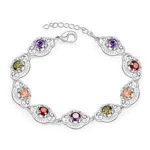 Colorful Bracelets 925 Sterling Silver Woman Lady Bracelet Bangle