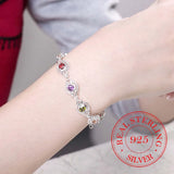 Colorful Zirconia Bracelet 925 Silver Extender Lady Bangle