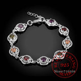Colorful Zirconia Bracelet 925 Silver Extender Lady Bangle