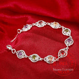 Colorful Zirconia Bracelet 925 Silver Extender Lady Bangle