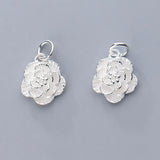 Cubic Flower 925 Silver Charms for DIY Jewelry Making