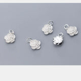 Cubic Flower 925 Silver Charms for DIY Jewelry Making