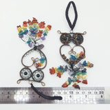 Pretty Owl Stone Car Pendant 7 Chakra Crystal Tassel Charms