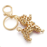 Poodle Dog Crystal Keychain Bow with Bowknot Car Bag Keychain