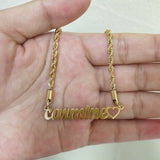 Heart Necklace Initial Name Personalized Women Nameplate Jewelry