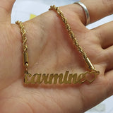 Heart Necklace Initial Name Personalized Women Nameplate Jewelry