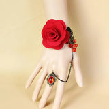 Pretty Red Rose Lace Bracelet Gothic Jewelry
