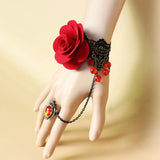 Pretty Red Rose Lace Bracelet Gothic Jewelry