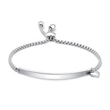 Stainless Steel Bracelet Adjustable ID Bangles Engrave Heart Bangle