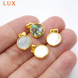 Teardrop Plating Natural Shell Charm Pendant Beach Sea Shells Boho Jewelry