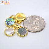 Teardrop Plating Natural Shell Charm Pendant Beach Sea Shells Boho Jewelry