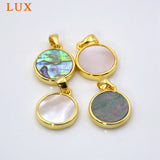 Teardrop Plating Natural Shell Charm Pendant Beach Sea Shells Boho Jewelry