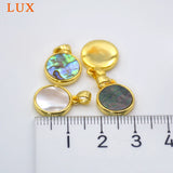 Teardrop Plating Natural Shell Charm Pendant Beach Sea Shells Boho Jewelry