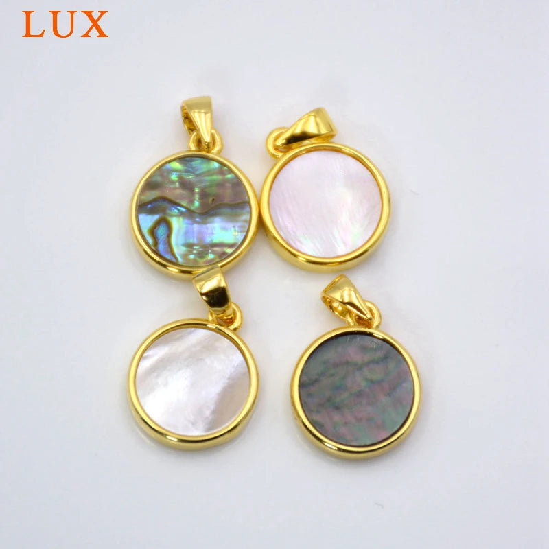 Teardrop Plating Natural Shell Charm Pendant Beach Sea Shells Boho Jewelry