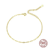 Minimalist 925 Silver Paper Clip Bracelet for Women