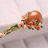 Vintage Crystal Hairpin Ethnic Hair Jewelry Flowers Hair Stick