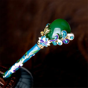 Vintage Crystal Hairpin Ethnic Hair Jewelry Flowers Hair Stick