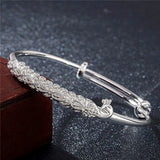 Phoenix bangles 999 Stamp Silver cuff Bracelets for Women Party wedding accessor