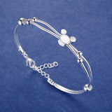 Small Mickey bangle 925 Sterling Silver cuff Bracelets for Women