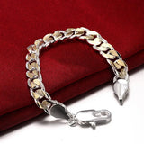 10MM 925 Sterling Silver Chain Bracelet for Wedding Party Jewelry