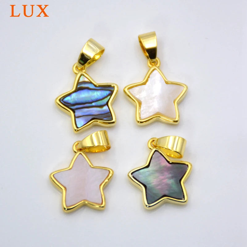 Star Shape Natural Shell Charm Pendant Beach Sea Shell Boho Jewelry