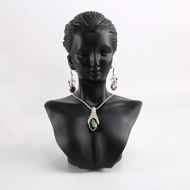 Resin Mannequin Bust Jewelry Display Earrings Necklace Rack