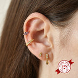 925 Silver Zirconia Ear Clips No Piercings Jewelry