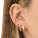 925 Silver Zirconia Ear Clips No Piercings Jewelry