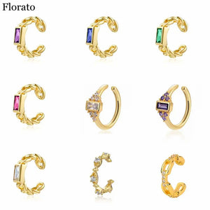 925 Silver Zirconia Ear Clips No Piercings Jewelry