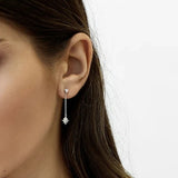 925 Silver Octagonal Chain Pendant Stud Earring