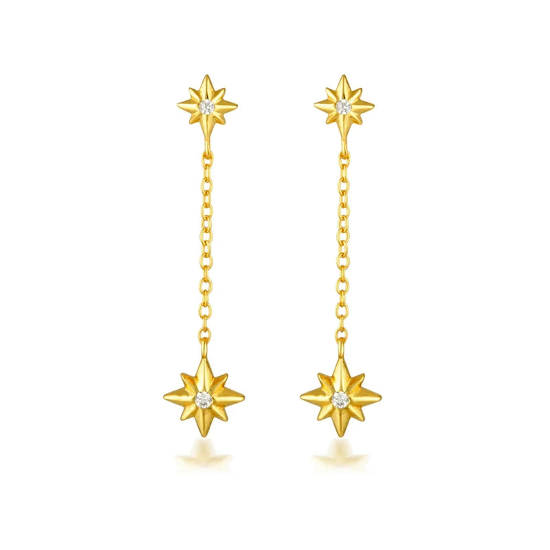 925 Silver Octagonal Chain Pendant Stud Earring