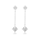 925 Silver Octagonal Chain Pendant Stud Earring