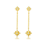 925 Silver Octagonal Chain Pendant Stud Earring