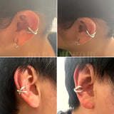 925 Sterling Silver U-shape Earrings Ear Clips Geometric Party Jewelry