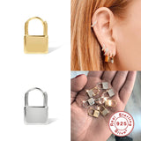 925 Silver Asymmetrical Star Moon Earrings Crystal Charms Studs