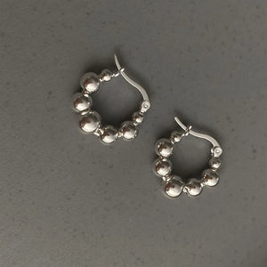 925 Silver Hoop Earrings String of Beads Birthday Party Jewelry