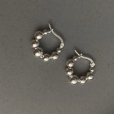 925 Silver Hoop Earrings String of Beads Birthday Party Jewelry