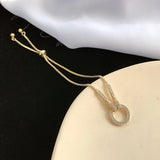925 Silver Snake Chain Circle Bracelet Zircon Jewelry