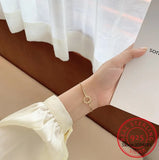 925 Sterling Silver Snake Chain Circle Bracelet Zircon Party Jewelry
