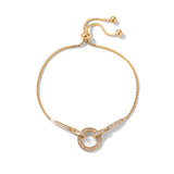 925 Silver Snake Chain Circle Bracelet Zircon Jewelry