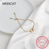 925 Silver Snake Chain Circle Bracelet Women Zircon Party Jewelry