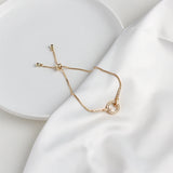 925 Silver Snake Chain Circle Bracelet Zircon Jewelry