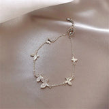 925 Silver Wedding Bracelet for Women Crystal Butterfly Hand Charm Bracelet