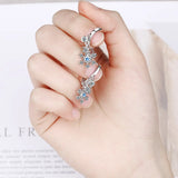 925 Sterling Silver Drop Earrings for Women Zircon Snowflake Bride Jewelry