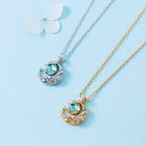 Sterling Silver Moon Opal Charm Necklace