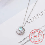 Sterling Silver Moon Opal Charm Necklace