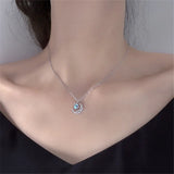 Sterling Silver Moon Opal Charm Necklace