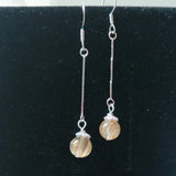 925 Silver Woman Jewelry Rutilated Quartz Crystal Earrings
